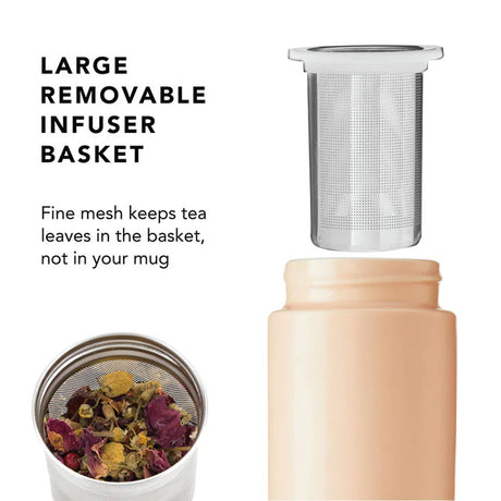 Tatyana Ceramic To-Go Infuser Mug-Coral