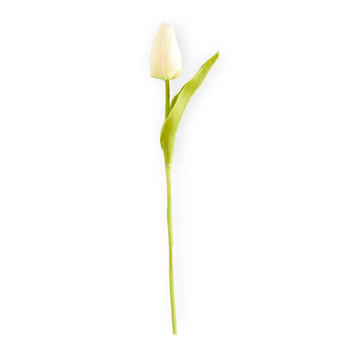 10.5 Inch White Real Touch Mini Tulip Stem