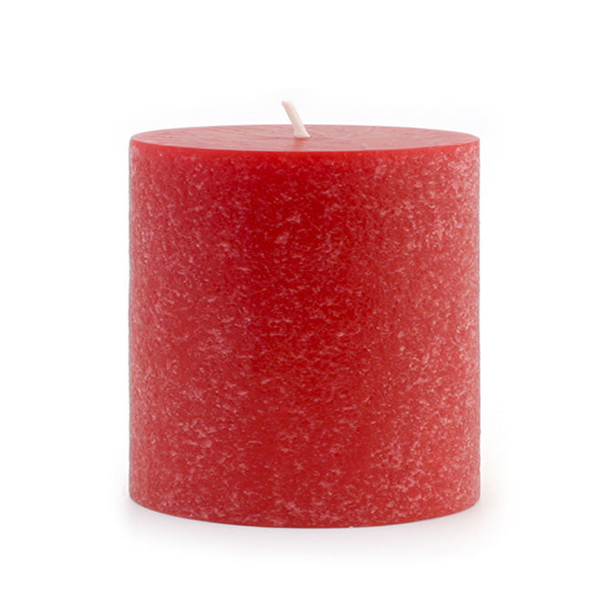 Red 3x3 Unscented Pillar Candle