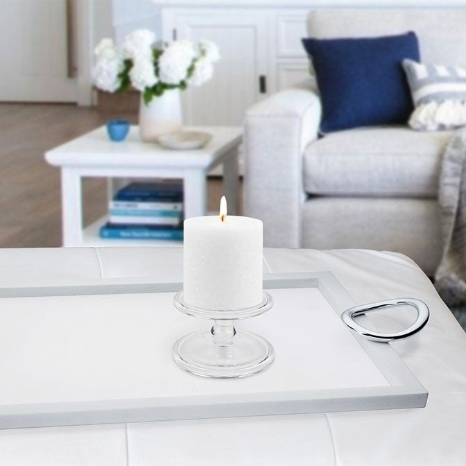 White 3x3 Unscented Pillar Candle