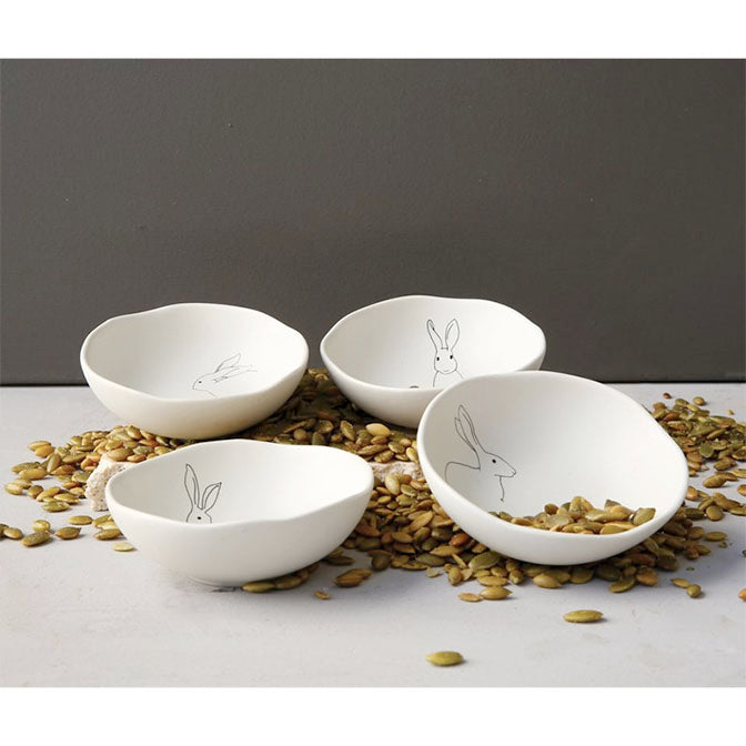 Stoneware Bowl with Rabbit