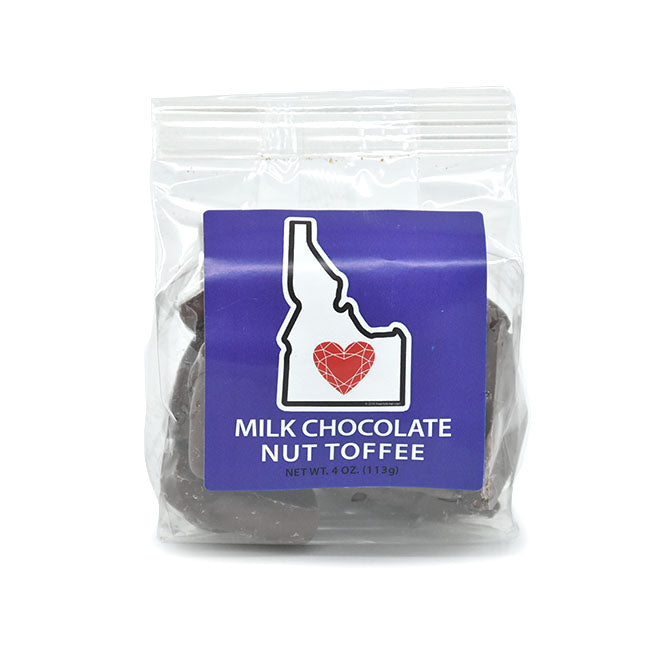 4oz. Northwest Milk Chocolate Hazelnut Toffee, Idaho Label