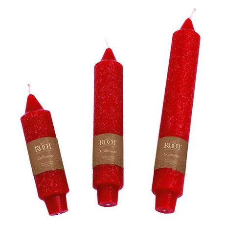 Red 7" Collenette Unscented Dinner Candle