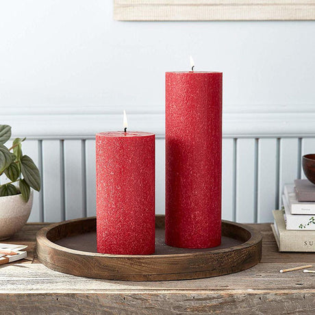 Red 3x6 Unscented Pillar Candle