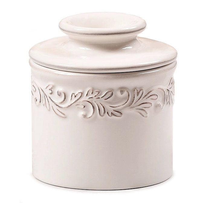 Antique Butter Bell Crock- White Linen