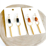 Leather Bar Dangle Earrings