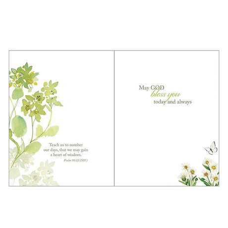 Butterfly Green Flora - Birthday Card