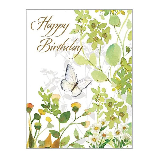 Butterfly Green Flora - Birthday Card