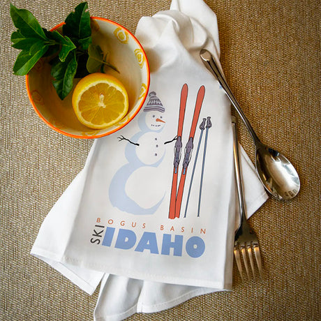 Snowman Skier Idaho Kitchen Towel