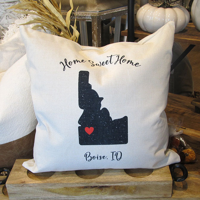Idaho Pillow with Heart- Boise
