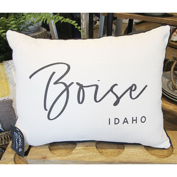 Pinot Script Black Piping Boise, Idaho Pillow