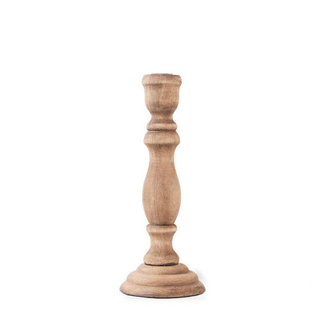 Brown Wood Taper Candleholders