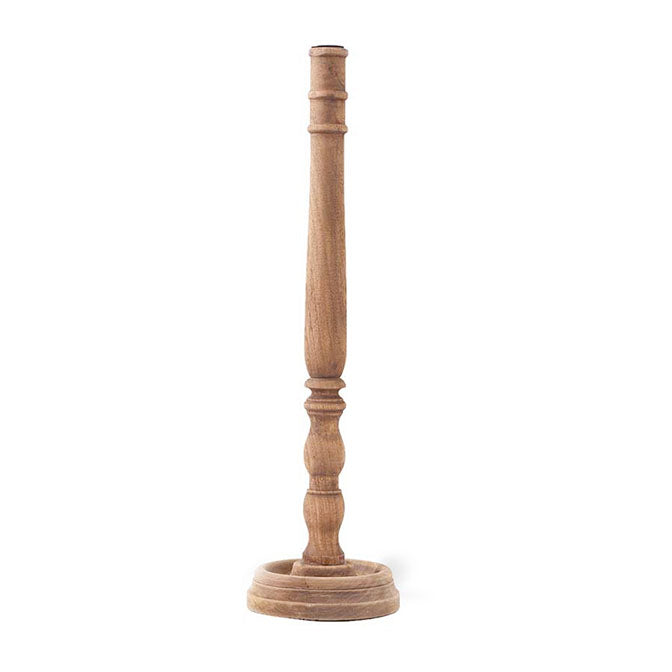 Brown Wood Taper Candleholders