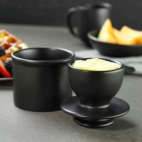 Cafe Collection Butter Bell Crock- Matt Black