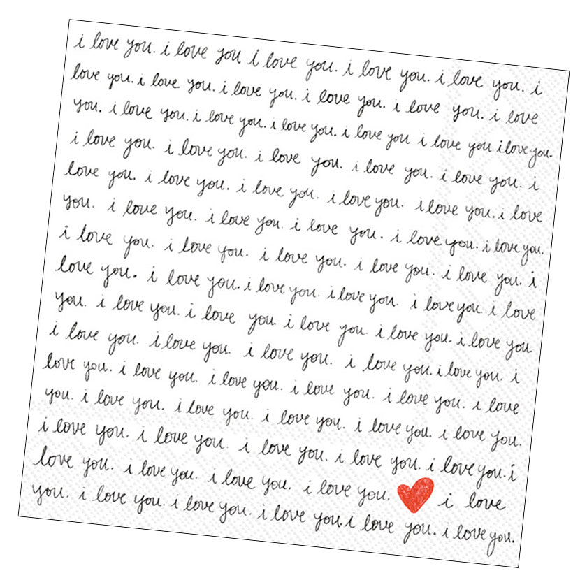 Handwritten Heart Cocktail Napkin