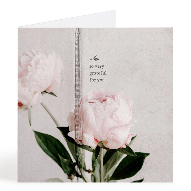 Pink Flowers Thank You Card
