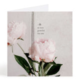 Pink Flowers Thank You Card