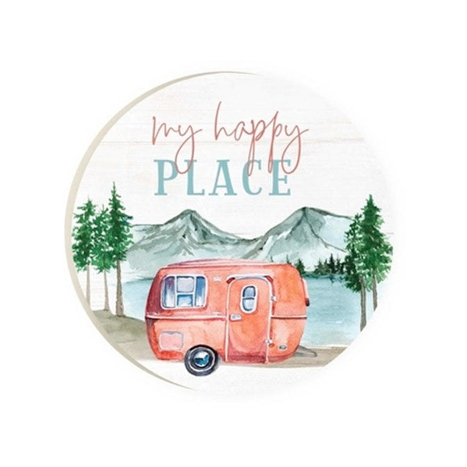 My Happy Place Car Coaster