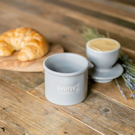 Cafe Matte Collection Butter Bell Crock- Stone Matte
