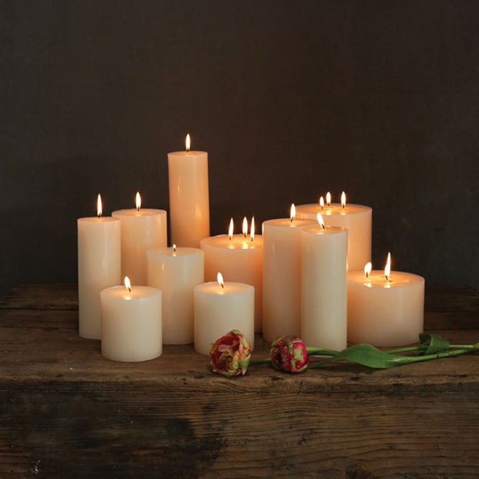 3" Round x 4"H Unscented Pillar Candle