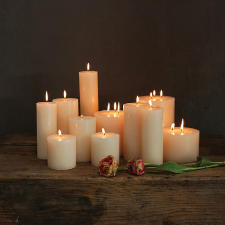 3" Round x 4"H Unscented Pillar Candle