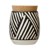 Debossed Canister with Pattern and Cork Lid