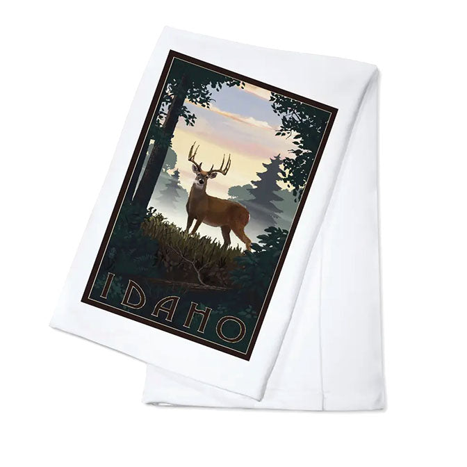 Idaho, Deer & Sunrise Kitchen Towel