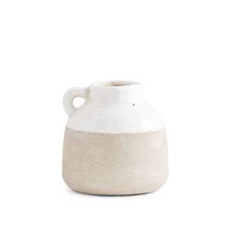 Ceramic Pots with Light Cream Glazed Top