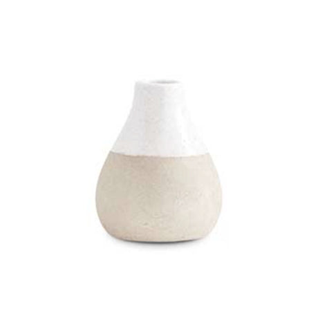 Ceramic Pots with Light Cream Glazed Top