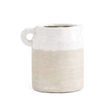 Ceramic Pots with Light Cream Glazed Top