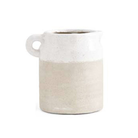 Ceramic Pots with Light Cream Glazed Top