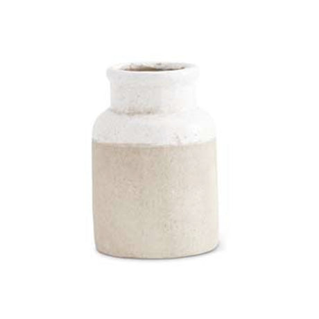 Ceramic Pots with Light Cream Glazed Top