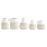 Ceramic Pots with Light Cream Glazed Top