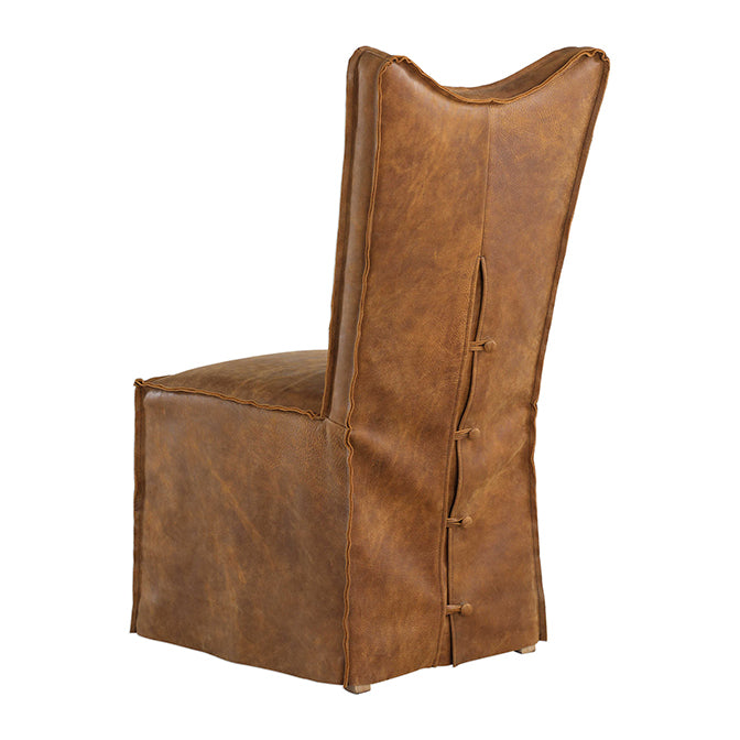 Cognac Armless Leather Chairs