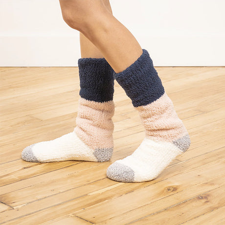 Color Block Lounge Sock in Navy/Pink