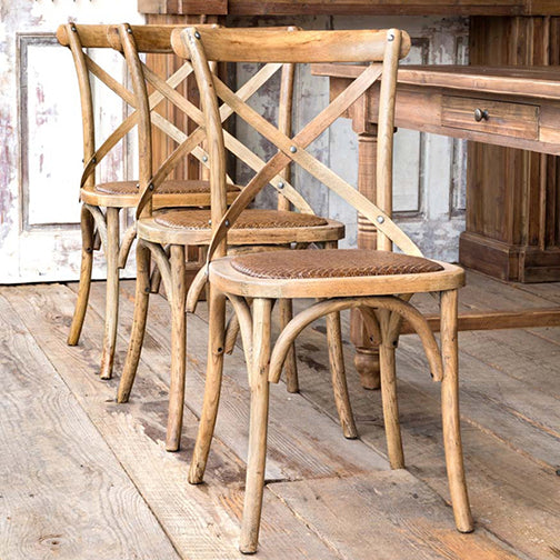 Cross Back Wooden Chair