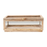 Mango Wood and Glass Display Case with Lid