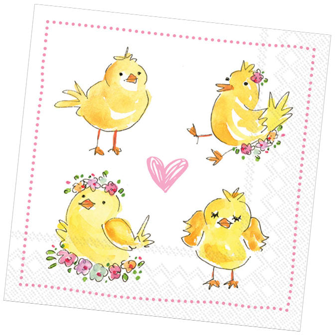 Easter Chicks Cocktail Napkin