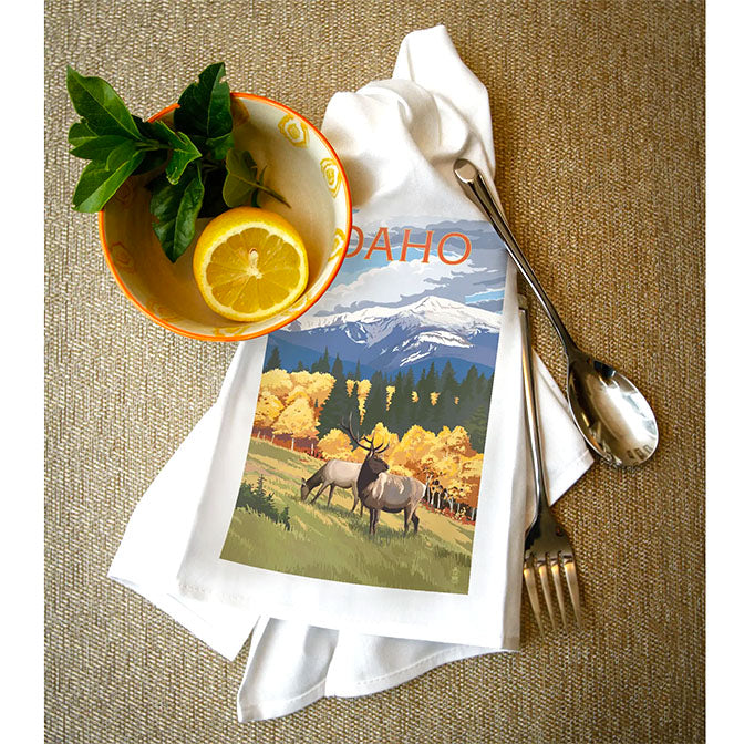 Elk & Mountains Tea Towel