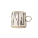 Embossed Stoneware Geometric Mug