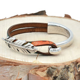 Feather Half Cuff Canyon Leather Bracelet