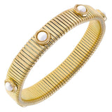 Florence Watch Band Bangle in Ivory Pearl