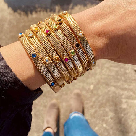 Florence Skinny Watch Band Bangle in Topaz