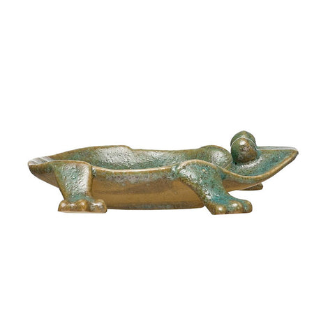 9.5" Stoneware Frog Dish w/Reactive Glaze