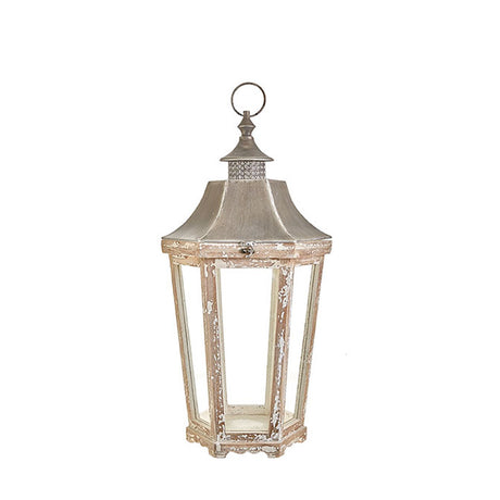 Small Distressed White Lantern