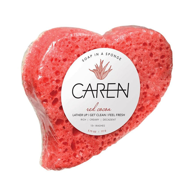 Red Cocoa Red Heart Shower Sponge
