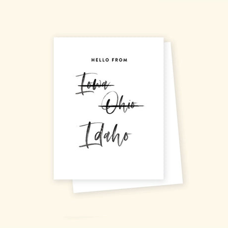 'Hello From "Iowa" Idaho' Greeting Card