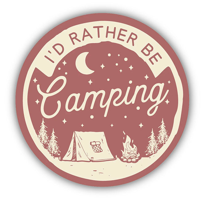 I'd Rather Be Camping Sticker