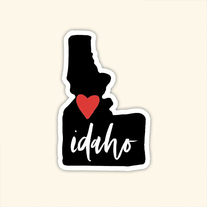 Idaho State Red Heart Sticker