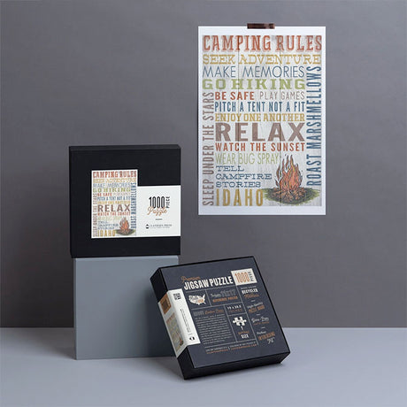 Idaho Camping Rules Rustic Typography Puzzle